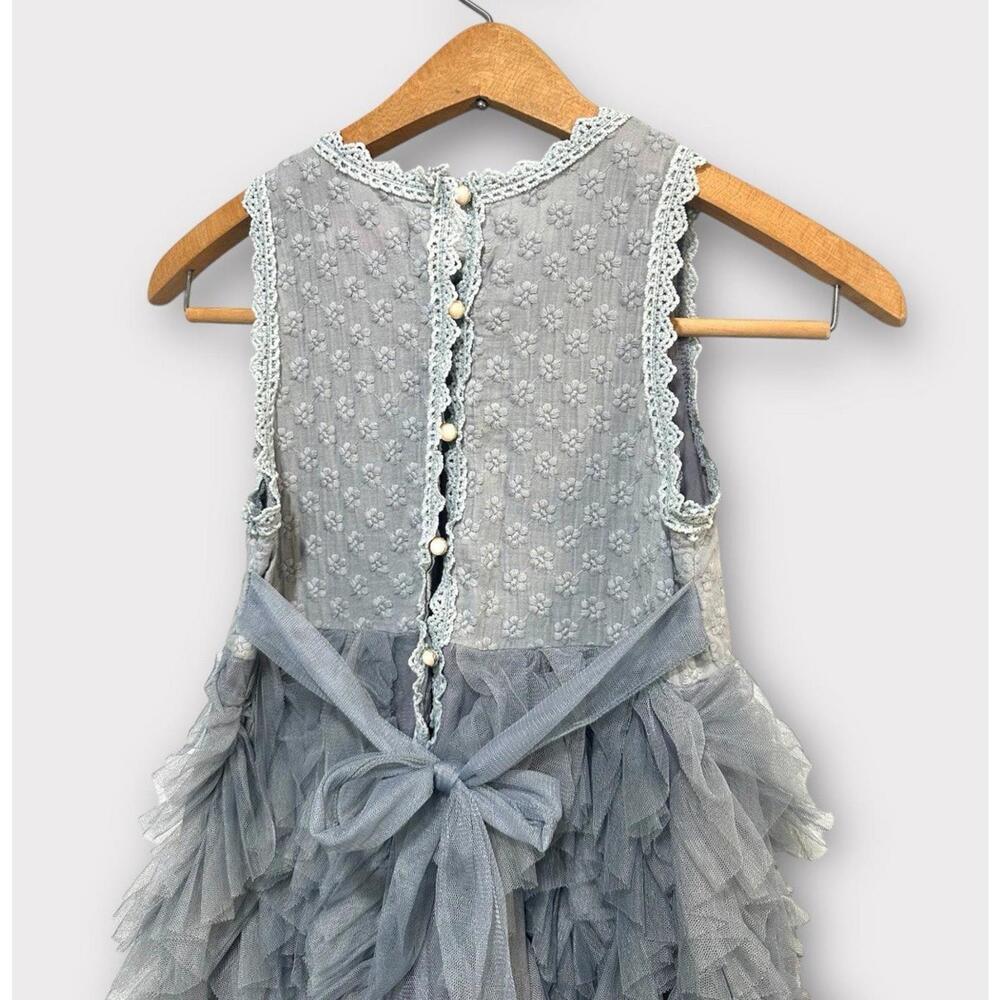 Hudiehua Girls Tutu Dress Tulle Sleeveless Floral Lace Gray Size 130 cm US 8 - Picture 4 of 14